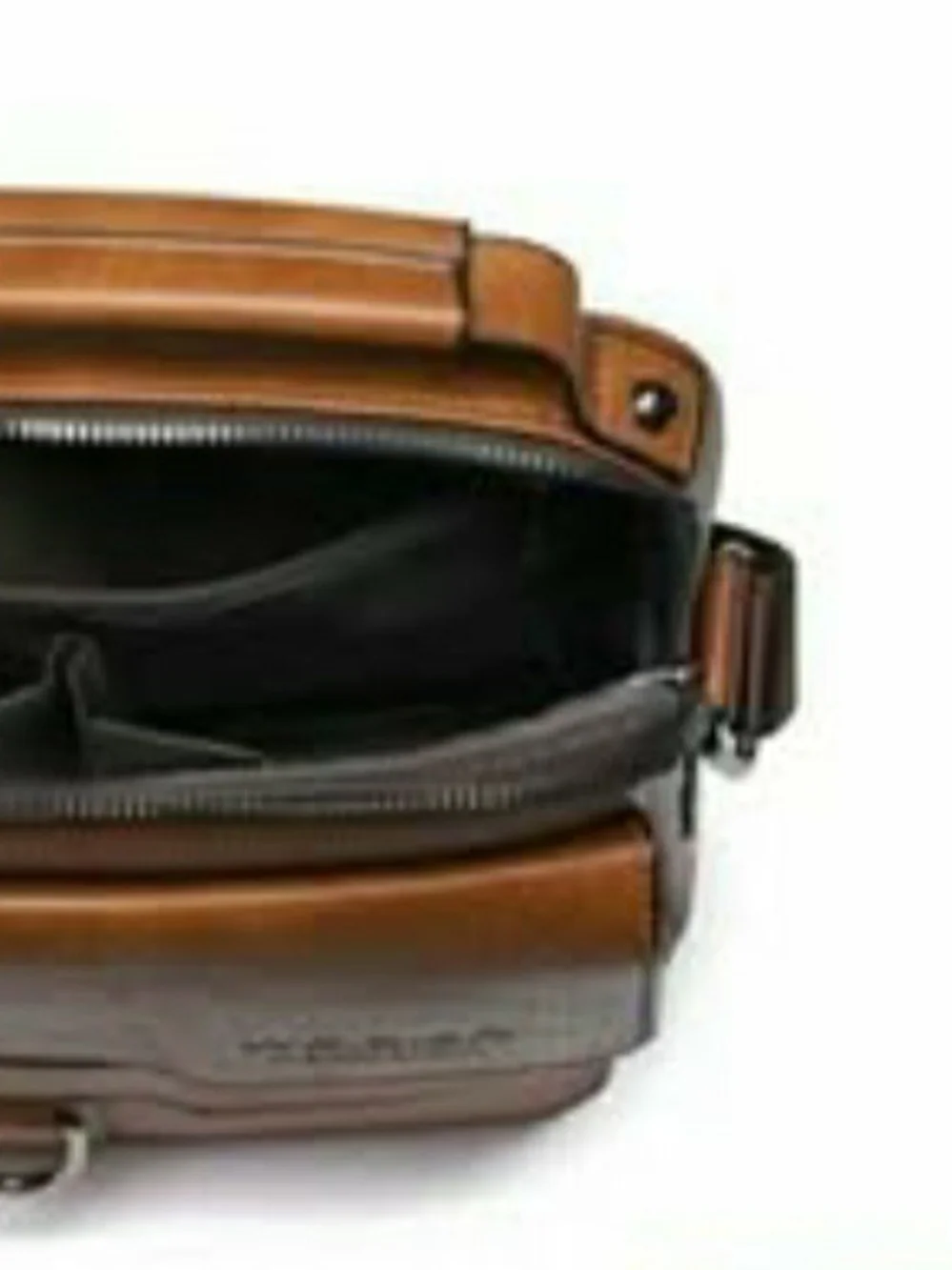 Weixier mens genuine leather brown crossbody messenger shoulder bag. New